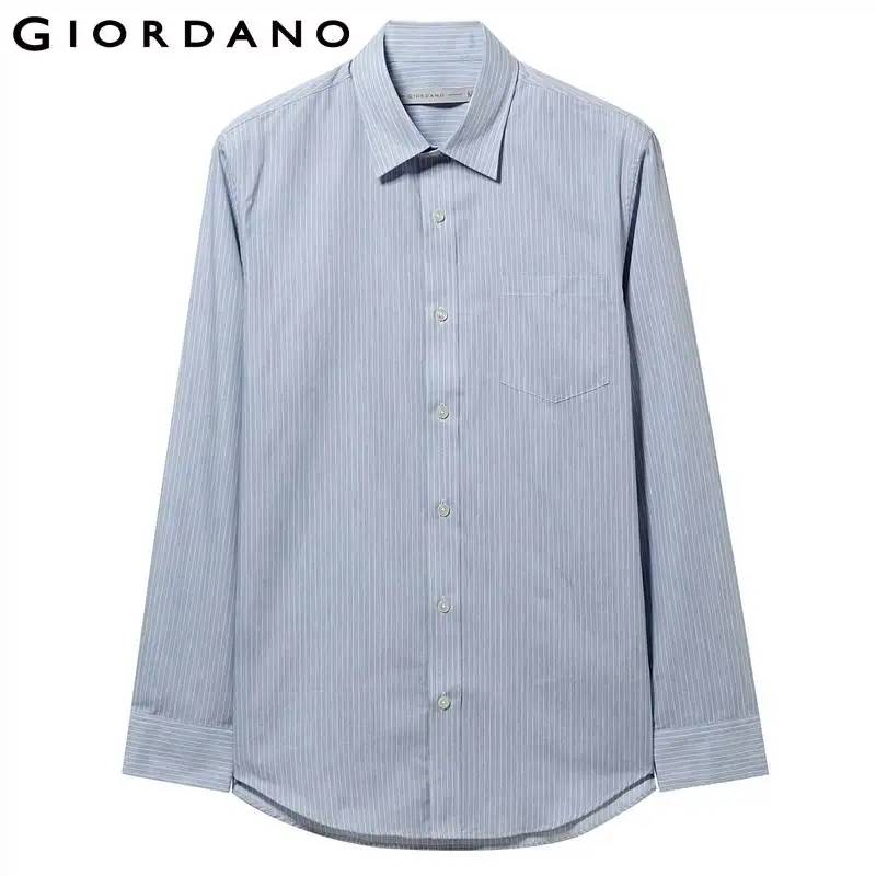 Giordano Мужская Повседневная рубашка Брендовые мужские рубашки с длинным рукавом |