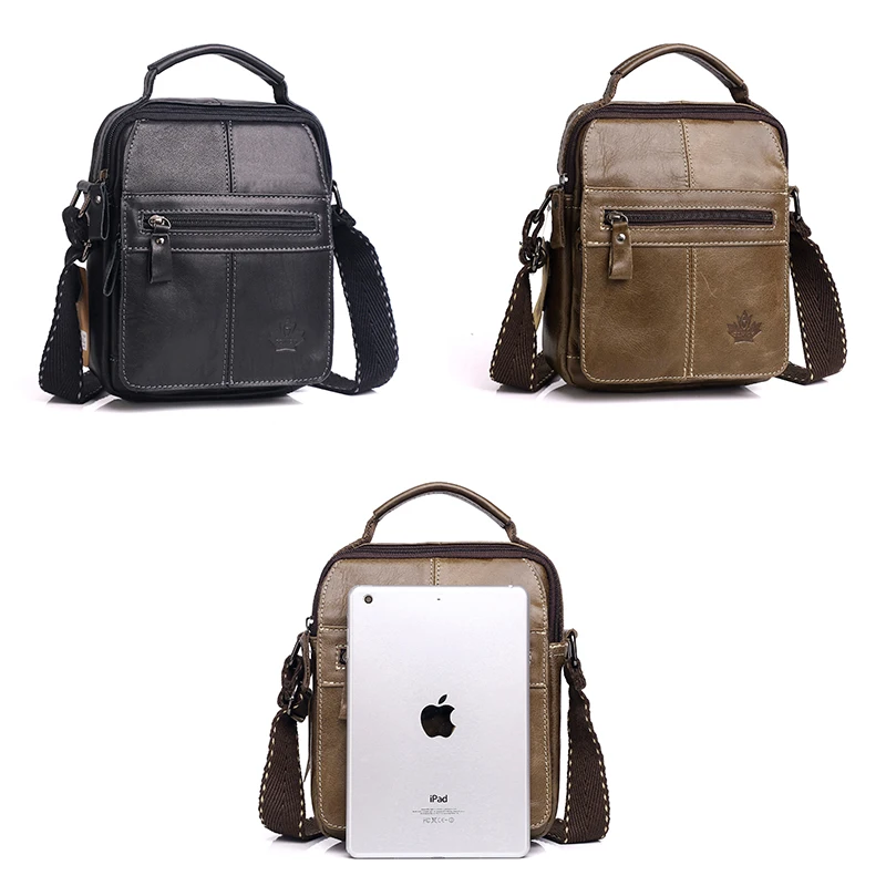 Men's bag Genuine Leather Men Shoulder Bag Handbag Crossbody Hand Bags for Men Fashion Zipper Messenger Bags ZZNICK