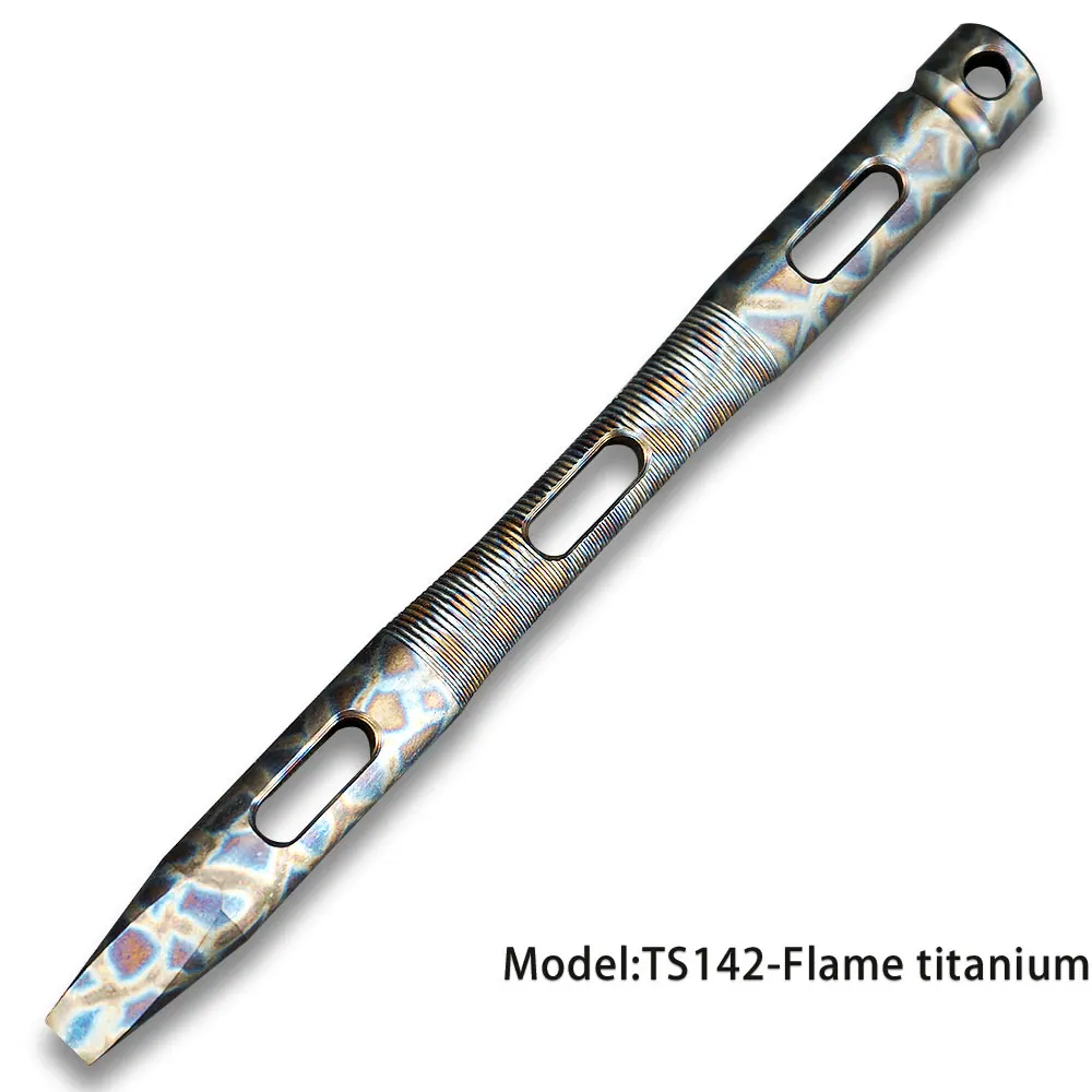 Flame Titanium TWOSUN лом TC4 титановый прайбар многофункциональный инструмент открытый инструмент полный титановый бар Pry Кемпинг EDC CNC TS142 - Цвет: Flame Titanium