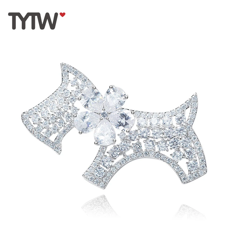 TYTW Classic Fashion Copper Zircon Small Horse Pins Metal Scarf Brooch For Women Banquet Wedding Party Accessories Jewelry | Украшения и