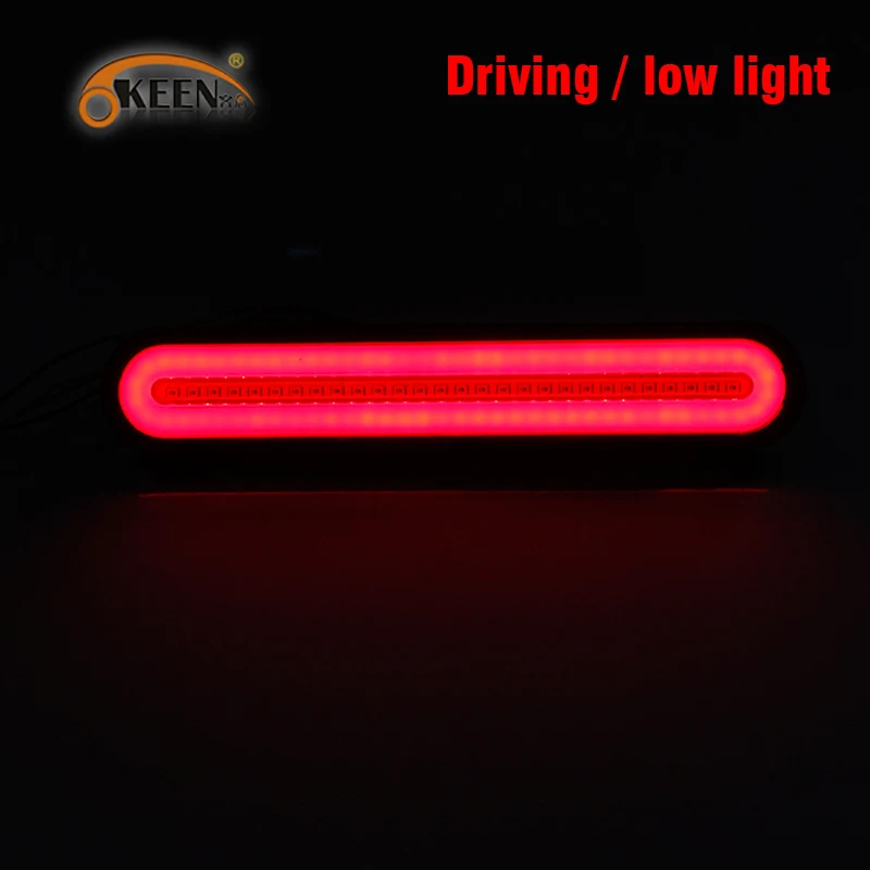 

OKEEN 1 pair Waterproof LED Trailer Truck Brake Stop Light Red Running Driving Yellow Sequential Flowing Turn Signal Light Lamp