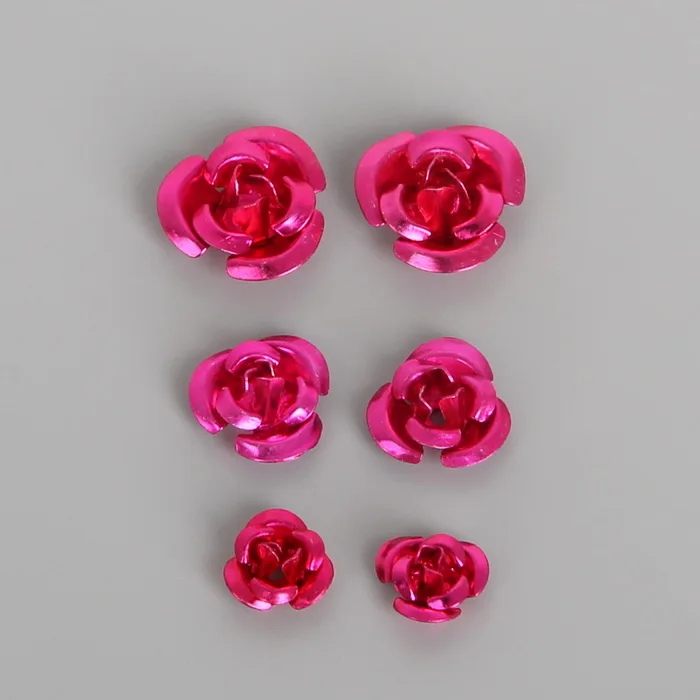Fuchsia 100 шт., 6 мм/8 мм/12 мм, алюминиевая головка для изготовления ювелирных изделий, для свадебной вечеринки, творчество, рукоделие, декор разноцветные бусины, украшение для дома - Цвет: Fuchsia