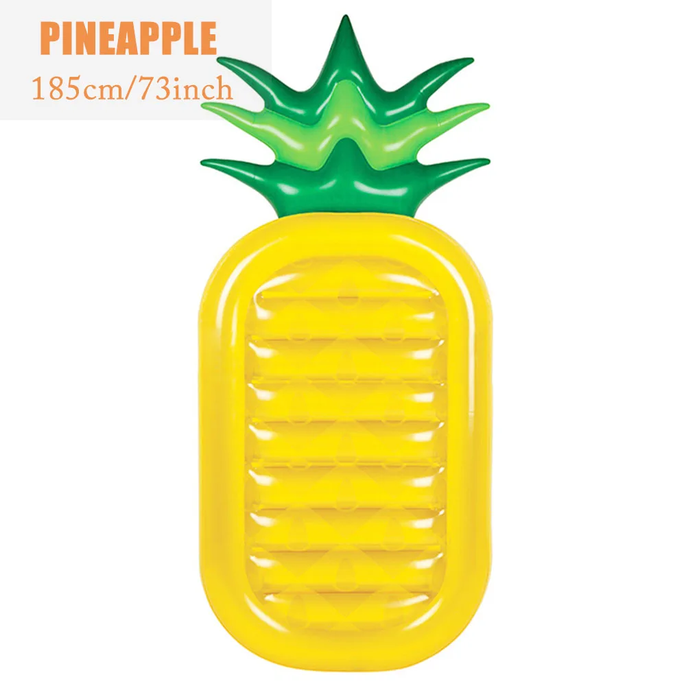 Pineapple DMAR 185см Надувной Матрас Для Купания Арбуз Ананас Кактус Фламинго Плавательный Круг Для Плавания Надувные Игрушки Бассейна Пляжа Плавающий Плот для Детей Взрослых Как Надувной Единрог Пончик - Цвет: Pineapple