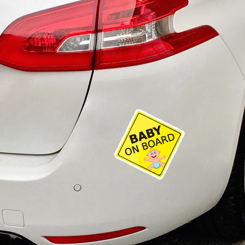 

YJZT 14.2*14.2CM Cartoon Interesting Car Sticker High Quality Graphic BABY ON BOARD Decoration Warning C1-5558