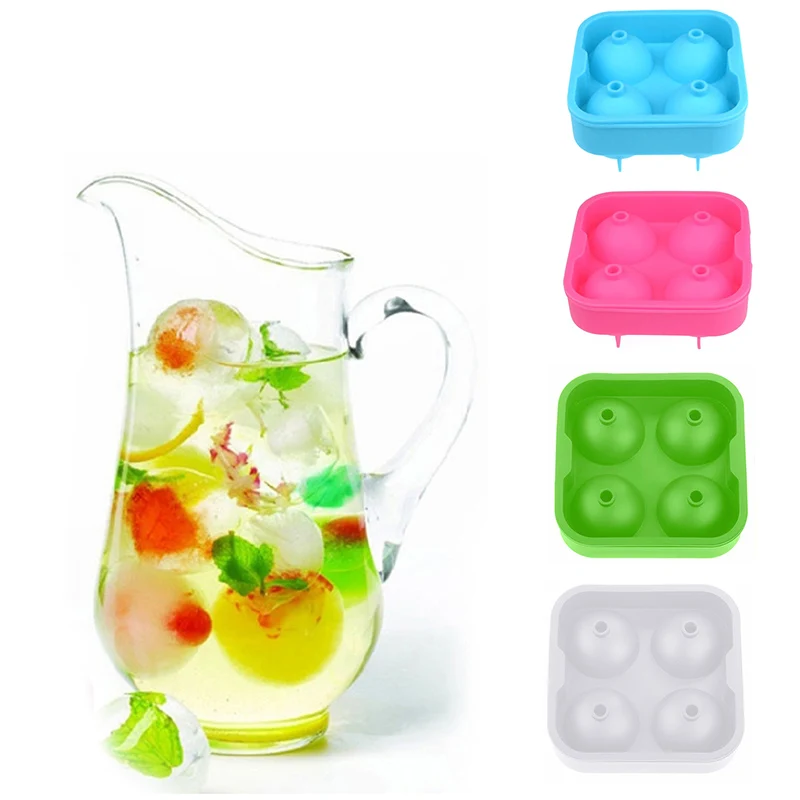 Силиконовые 4 слота поднос кубика льда хоккейная коробка Кухня Барные