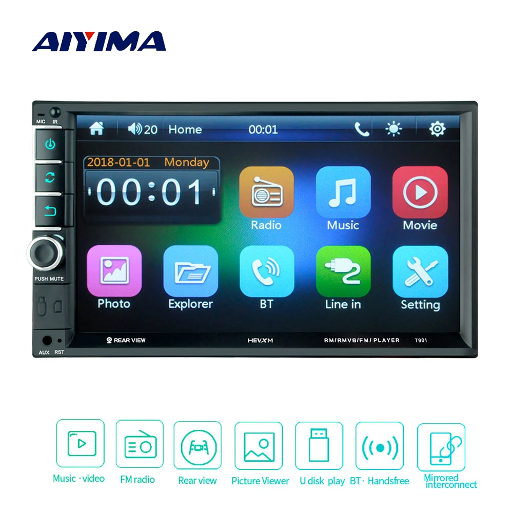 AIYIMA Bluetooth Автомобильный мультимедийный плеер Видео MP5 7 &quot ВЫСОКАЯ ЧЁТКОСТЬ