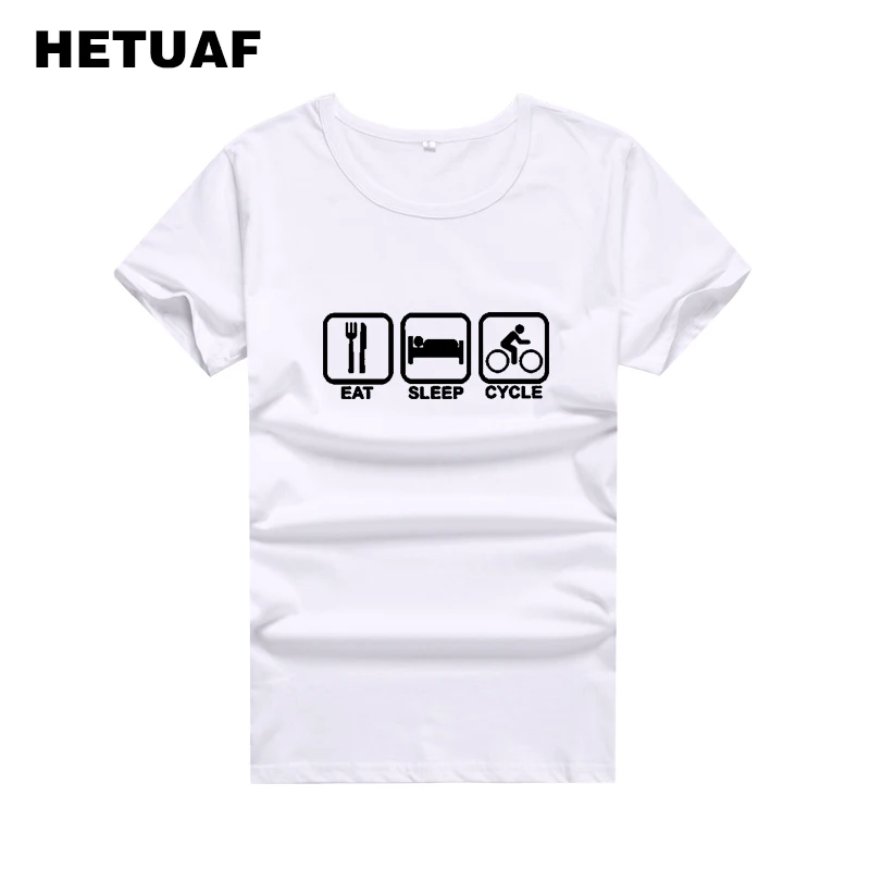 HETUAF &quot Eat Sleep цикл Забавные футболки с графикой Для женщин Harajuku футболка принтом