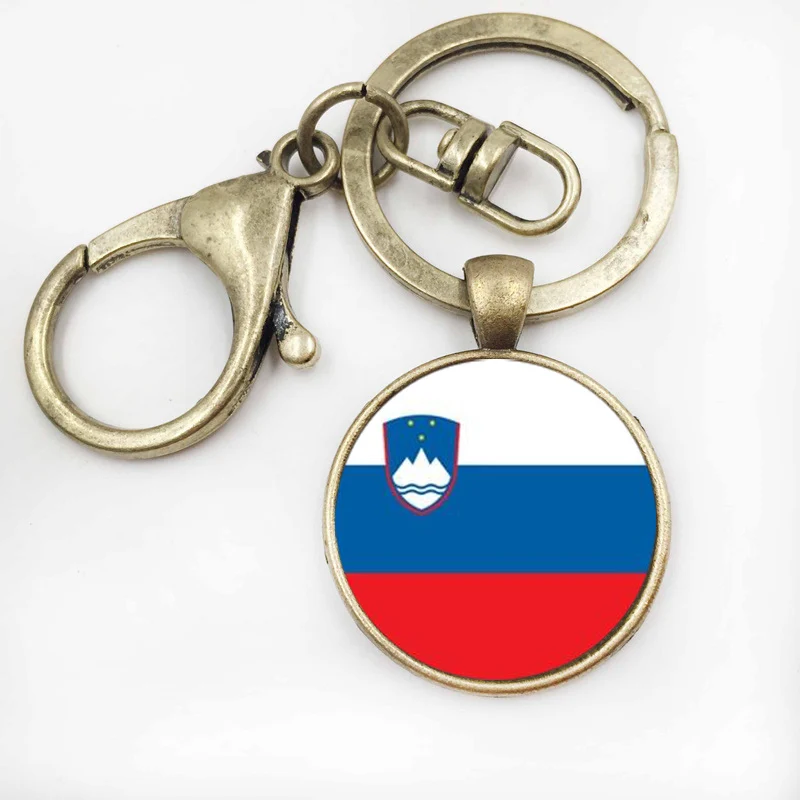 Словенский флаг автомобильный брелок ювелирное изделие серебряный цвет стекло