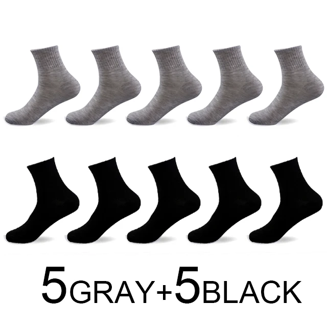 5 grey and 5 black 10 пар/партия, мужские белые одноразовые носки, спортивные повседневные черные носки, мужские носки для ванной, домашние носки без пятки, низкая цена - Цвет: 5 grey and 5 black