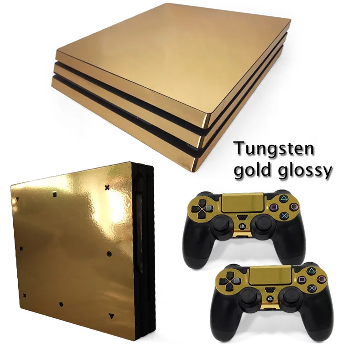 Золотая глянцевая виниловая Защитная Наклейка для sony playstation 4 Pro наклейка PS4