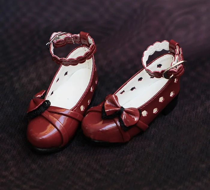 

D01-P161 children handmade toy 1/3 1/4 Doll Accessories BJD/SD doll Flower hole lace bow casual shoes 1pair