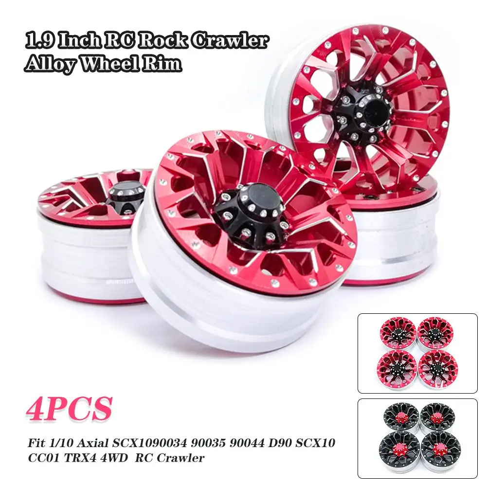 4 шт. 1,9 дюймов RC Рок Гусеничный сплав обод колеса Beadlock для 1:10 Axial SCX10 90034 90035 90044 D90 4WD Traxxas TRX-4 RC части автомобиля