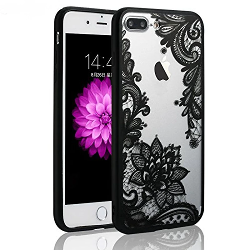 Сексуальный чехол с кружевным цветком для iPhone 6 6s 5 5s SE 7 8 Plus X 6Plus 6sPlus 7Plus 8Plus TPU+PC защитная оболочка на.