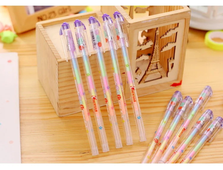 Kawaii Photo Ablum Pen 6 цветов в 1 акварель гелевая ручка Вода Мел Ручка для фотоальбомов DIY дневник в стиле скрапбукинг украшения для дома