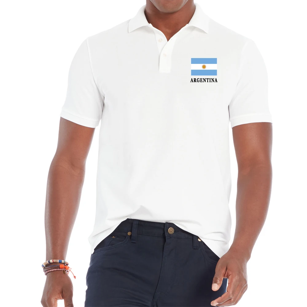 Новинка мужские рубашки с отложным воротником и национальным флагом Аргентины