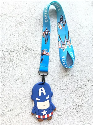 Новый 1 шт. Мстители Капитан Америка ПВХ брелки шнурки карты Держатели банковских
