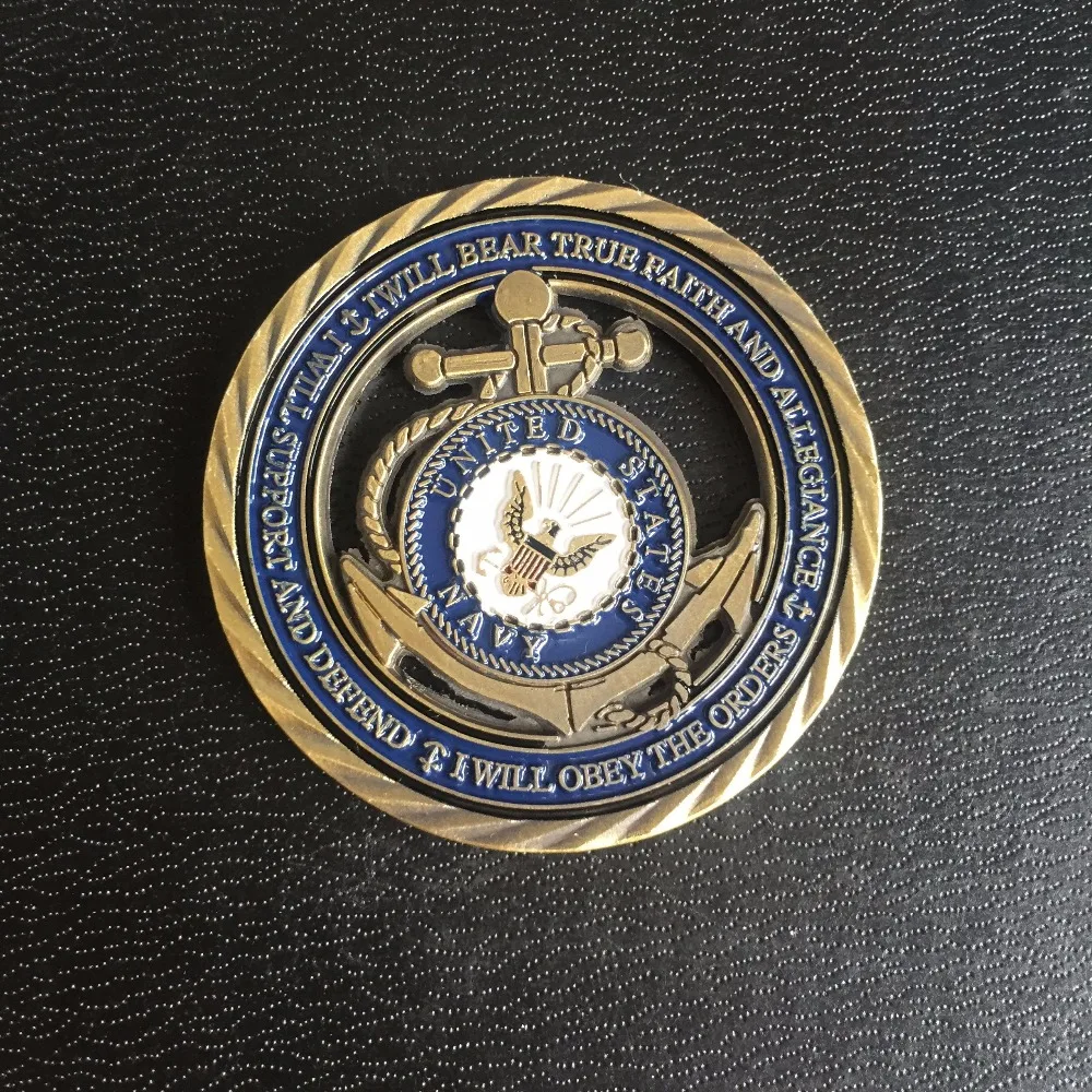 U-s-Navy Core Values USN Challenge Coin, пустотелая монета сувенир
