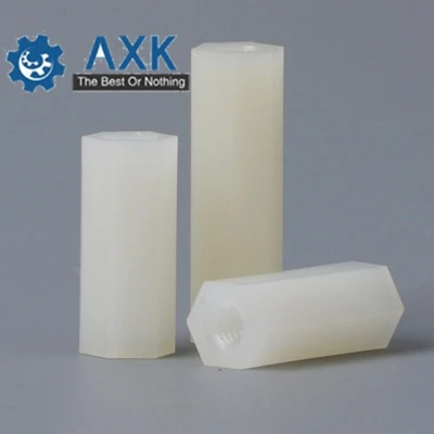 100 шт M4 * L Белый шестигранный нейлоновый противостояние разделительная колонна с