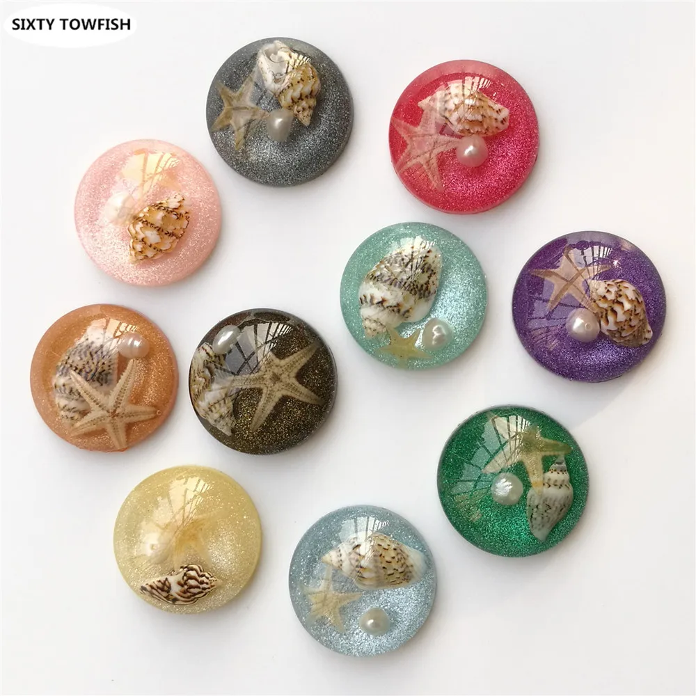 100 шт. бусины из ракушек и смолы диаметр 20 мм | Украшения аксессуары