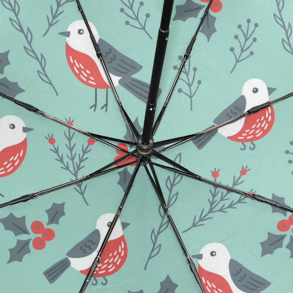 Новый дизайн милый женский зонт от дождя с принтом птиц защита УФ-лучей три