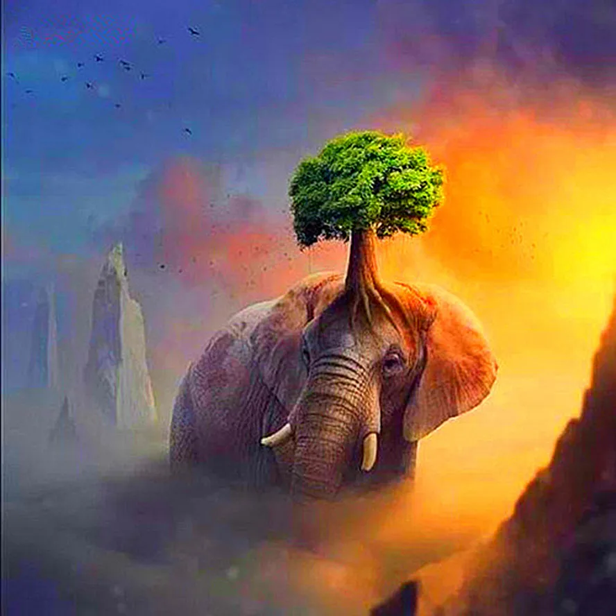 DIY 5D Алмазная мозаика ручной работы Вышивка крестом Набор вышивка узор Слон