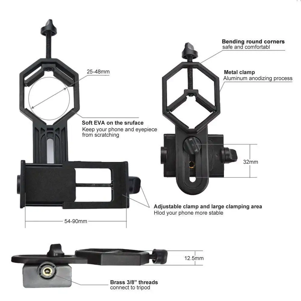 Cadiso Universal Cell Phone Adapter Mount Compatible with Binocular Monocular Spotting Scope Telescope and Microscope | Электроника