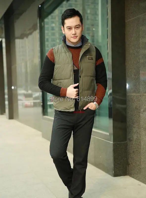 Горячая Распродажа! Новинка 2017 зимний мужской однотонный хлопковый жилет размер