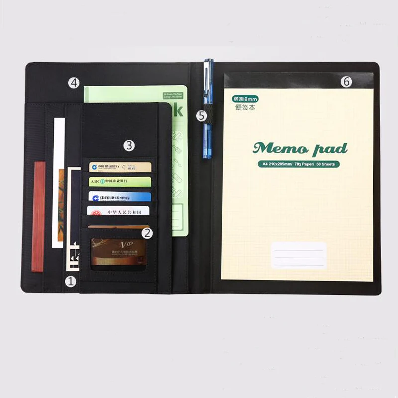 

a4 file folder portfolio document bag brief case organizer business financial clamp office supplies bill folders pen loop 1169B