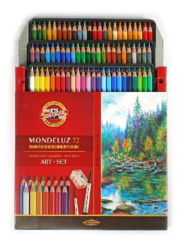 1set Mondeluz 72 Water soluble Pencil Aquarell Drawing Water