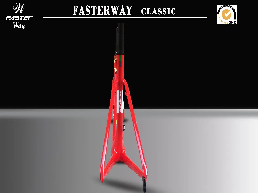 Тайваньский бренд FASTERWAY классический полностью красный с наклейками Whtie