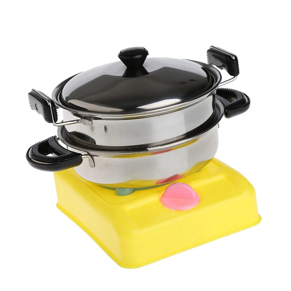 

20Pcs Stainless Steel Pots Pans Cookware Miniature Toy Pretend Play Gift For Kid toys for children