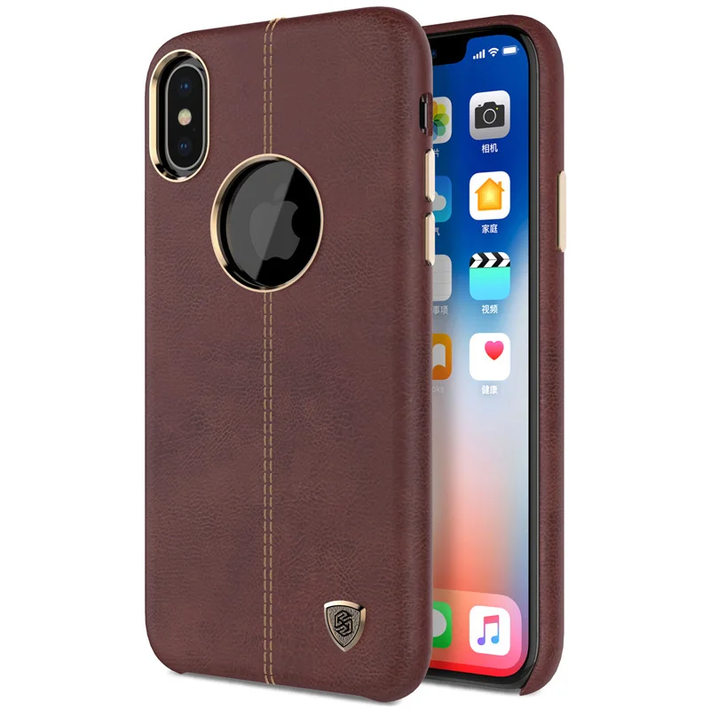 Коричневый Для iPhone X 10 8 7 6 6s чехол Nillkin Englon Series кожаный чехол для iPhone 8 Plus 7 Plus 6s Plus роскошный чехол-накладка - Цвет: Коричневый