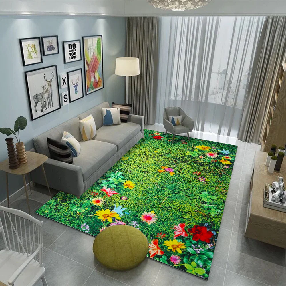 Природа зеленый 3D эффект ковер высокое качество скотоводства ковры салон