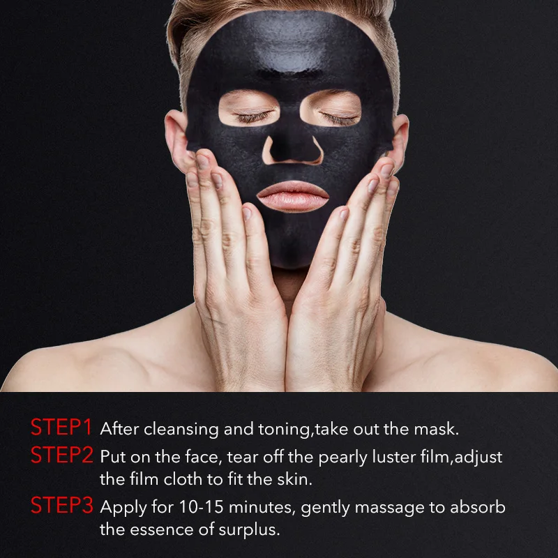 1 шт. Мужская черная маска для лица бамбуковый уголь увлажняющая контроль