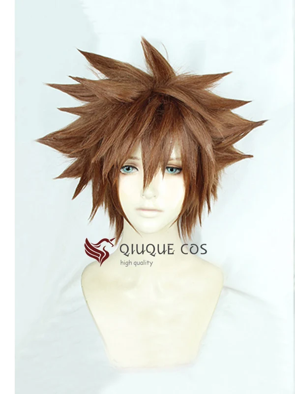 Женский короткий парик из синтетических волос Kingdom Hearts III Sora светло-коричневый