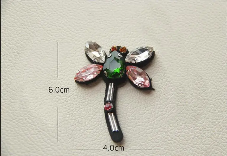 Вышитая блестками стрекоза нашивка для одежды стразы бисерная аппликация курток