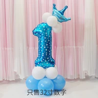 32 inches letter balloon crown digital aluminum film baby birthday party balloon wedding decoration number folie ballonnen %d1%86%d0%b8%d1%84%d1%80