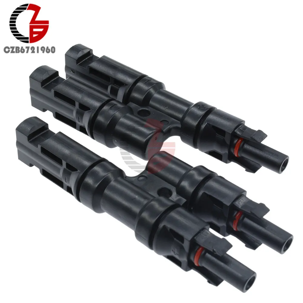 

1 Pair Adapter Y Branch T Branch 30A Female Male Connectors for Solar Panel