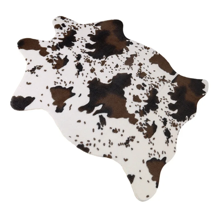 

Cow Print Rug 110*75CM Faux Cowhide Rugs Cute Animal Printed Carpet For Home