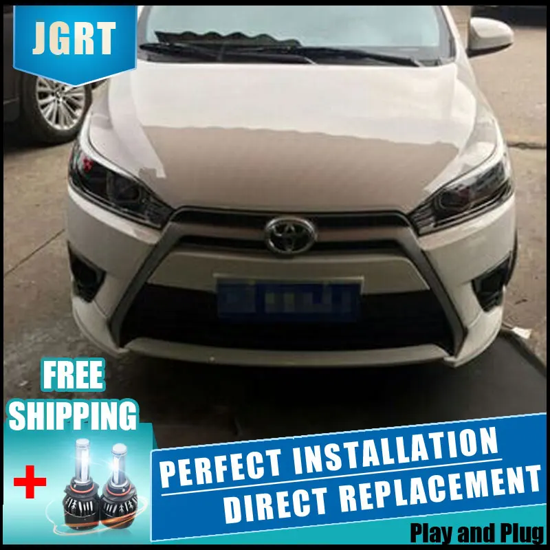 2 шт. светодиодный фары для Toyota YARiS L 2014 2015 Автомобильный свет двойной ксеноновые
