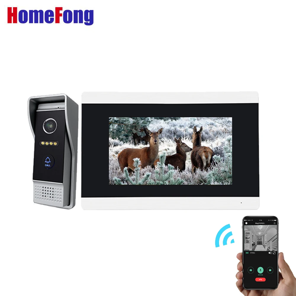 Homefong IP видео домофон системы 7 дюймов беспроводной видеодомофон с монитором