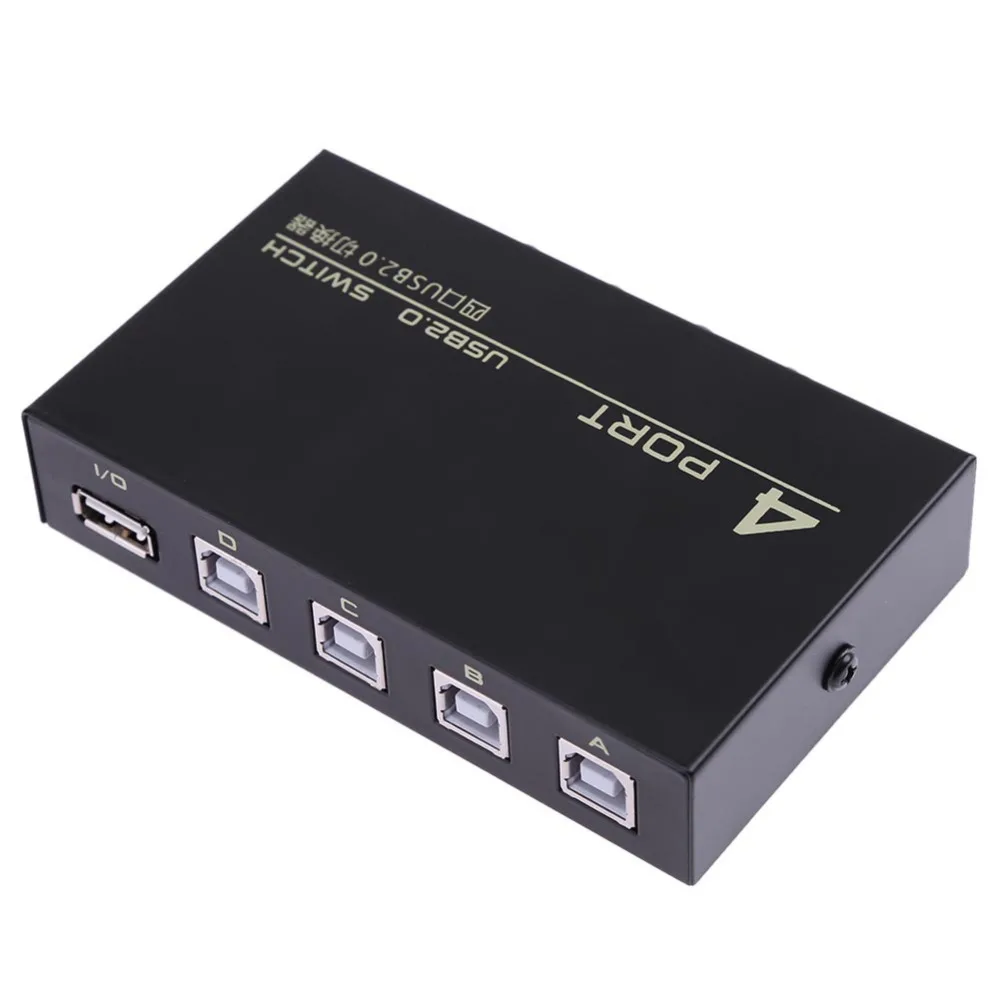 USB 2,0, 4 порта, распределительный переключатель, селектор, коробка, концентратор, распределительный переключатель, адаптер для ПК, сканер, принтер, высококачественный аксессуар