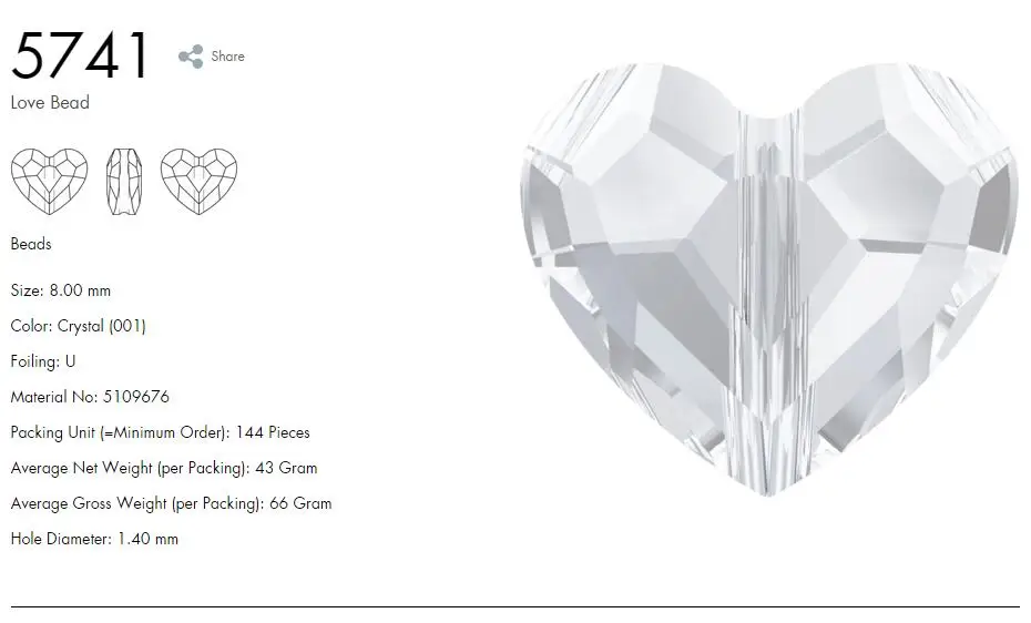 1 шт.) Кристалл от Swarovski 5741 вертикальное отверстие любовь бусина из Австрия Свободные Стразы DIY Изготовление ювелирных изделий