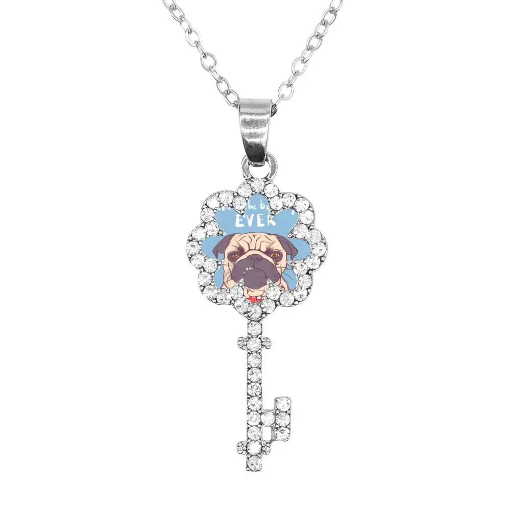 SAMCUSTOM Necklace Personality Key Stainless Smoking a pipe Pugs pug 3D Print Steel Women Necklaces Pendant Jewelry Female | Украшения и