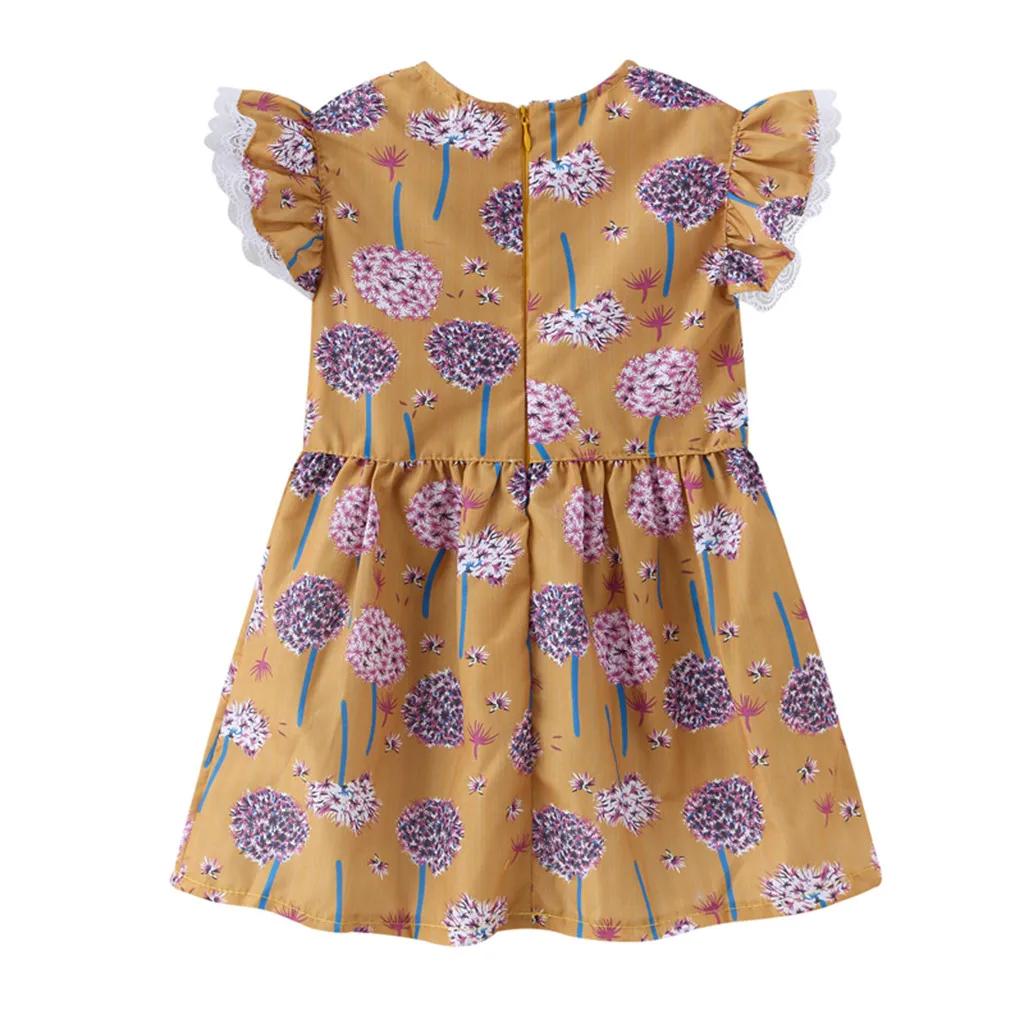 

Summer Fashion Baby Kids Girls Clothes Sleeveless Floral Print Princess Dress Casual Ruched Dresses Meisjes Jurk robe fille