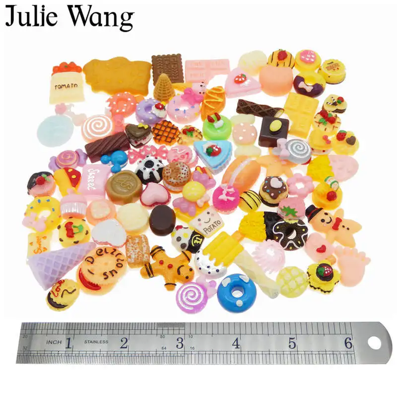 Julie Wang 20 шт. подвески из смолы в форме продуктов питания для торта хлеба леденцов