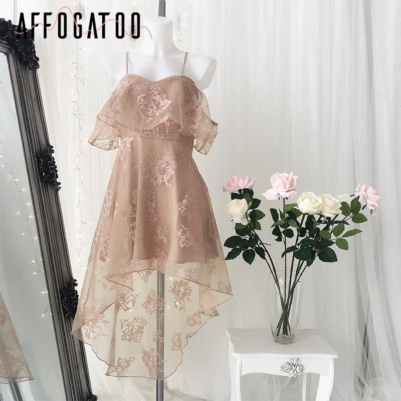 Женское Сетчатое платье afogatoo летнее с оборками вечернее короткое Клубное