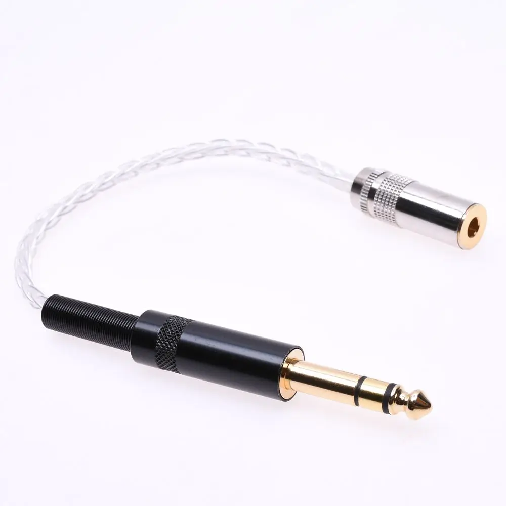 8 Cores 5N PCOCC Silver Plated 6.35mm Male to 4.4mm Female Balanced Audio Cable |