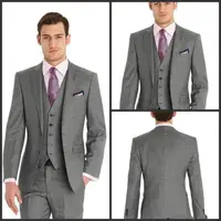 Gray Sharkskin Groom Suit Custom Made Grey Two-Tone Woven Wedding Suits For Men,Bespoke Vintage Gray Coat Gray Wedding Tuxedo