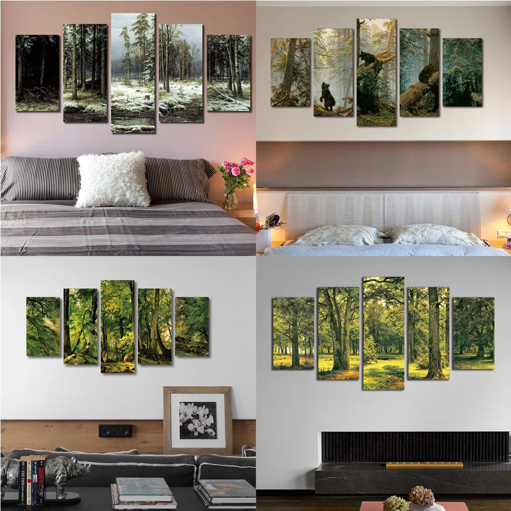 Модульные фотографии настенные художественные HD принты 5 шт. холст картина из